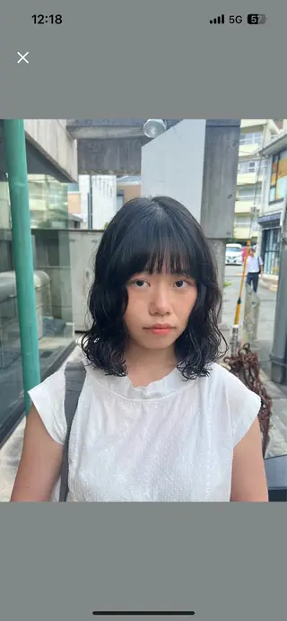 ミディアム パーマ ヘアアレンジ 透明感/艶髪矯正 🪐takushiのヘアスタイル