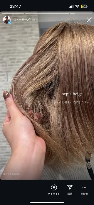 ミディアム カラー リノ stylist🪐のヘアスタイル