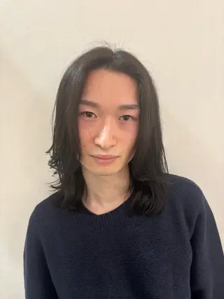 ミディアム パーマ メンズ メンズ特化／韓国風 /江戸谷大晴のヘアスタイル