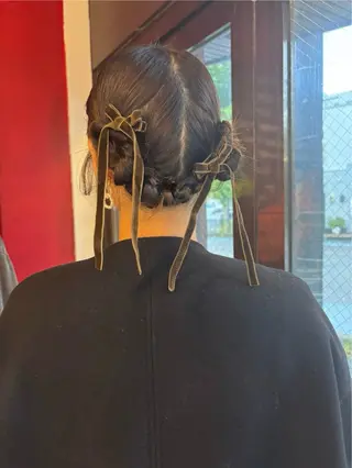 ミディアム ヘアアレンジ 小日向 沙織のヘアスタイル