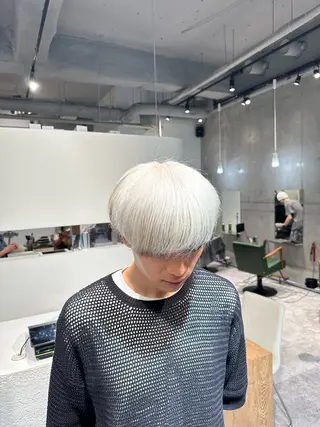 ショート カラー メンズ MONIQA【モニカ】所属・名古屋ハイトーン/ 🐶ブリーチ専門店のヘアスタイル