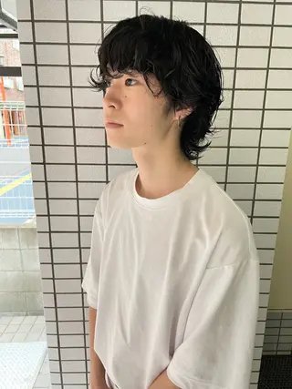 ミディアム パーマ メンズ ruki yabeのヘアスタイル