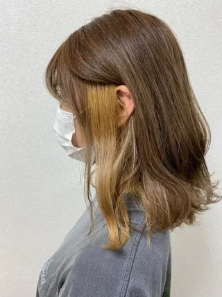 セミロング カラー ボブ/レイヤー/ メンズ/池澤慎人のヘアスタイル