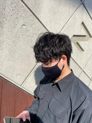 ショート メンズ 静岡/草薙パーマ メンズバレイヤージュのヘアスタイル