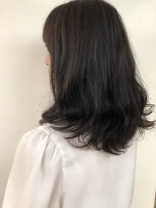 セミロング カラー パーマ 艶カラー🌙縮毛矯正 /ボブ【Reina】のヘアスタイル