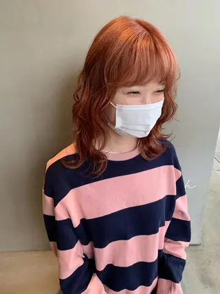 セミロング カラー ブリーチ/アレンジ 天満/chihiroのヘアスタイル