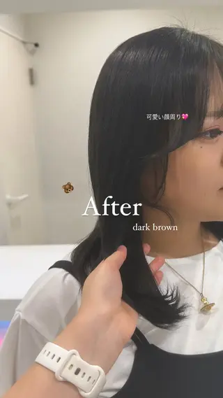 セミロング カラー 🎀愛されgirly ヘア🫧Ayakaのヘアスタイル