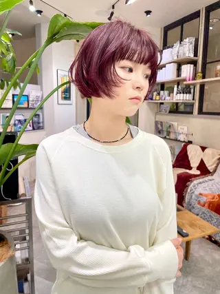 ショート カラー カノン/暖色カラー /透明感カラーのヘアスタイル