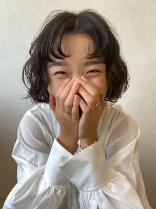 ミディアム 暖色＊ベージュ ＊くらたあやかのヘアスタイル