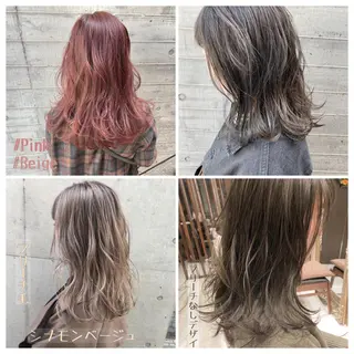 セミロング カラー パーマ ヘアアレンジ ブリーチなしで透明感 艶カラー【Ryo】のヘアスタイル