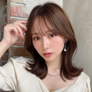 ミディアム 🧡くびれヘア/前髪 顔周り🧡久原結衣のヘアスタイル
