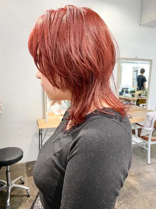 ミディアム カラー hair design verda所属・レイヤー暖色カラー 池袋Yamamotoのヘアスタイル