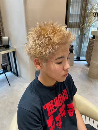 ショート カラー メンズ heavenly by HAVANA新宿所属・メンズショート/ピン パーマ/新宿/フウガのヘアスタイル