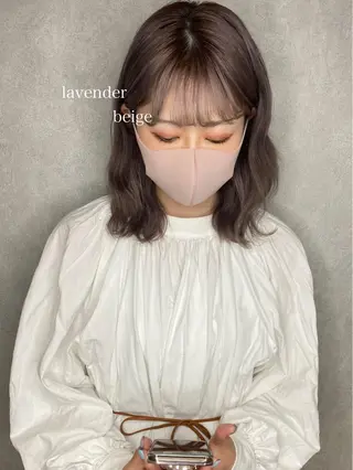 ミディアム カラー ヘアアレンジ あおい 🍒暖色カラーのヘアスタイル