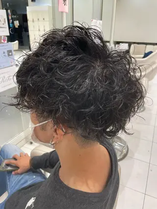 パーマ メンズ 松尾 空唯希のヘアスタイル