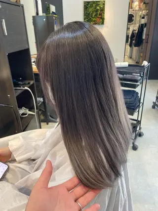 ロング カラー 野村 俊太のヘアスタイル