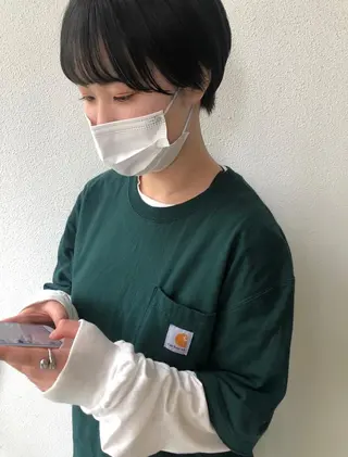 ショート ピンクベージュ/新潟 万代/高橋桃葉🍑のヘアスタイル