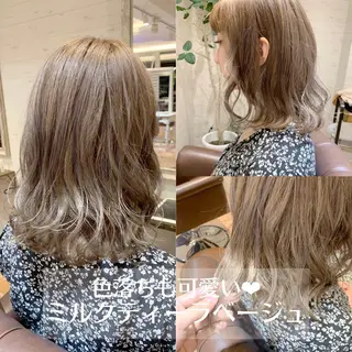 セミロング カラー ヘアアレンジ ✨艶髪✨透明感✨ 山内大樹のヘアスタイル