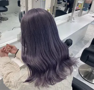 ロング カラー ヘアアレンジ 🩵ダメージレス艶感 ハイトーン🩷のヘアスタイル