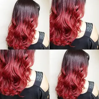 ロング ツヤ髪✨縮毛矯正 ハイトーンカラーのヘアスタイル