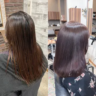 セミロング カラー ヘアアレンジ キッズ 五反田　美容院☆張 明星☆韓国ヘアのヘアスタイル