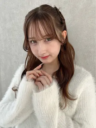 ロング カラー ヘアアレンジ 🎀無料カットモデル 🪞5cm以上いちかのヘアスタイル