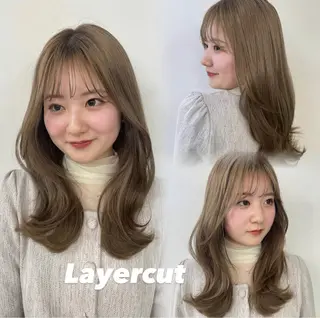ロング ちのレイヤー/ハッ シュカット🌷💝のヘアスタイル