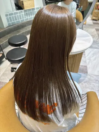 ロング 服部大地/ブリーチ 無しWカラー髪質改善のヘアスタイル