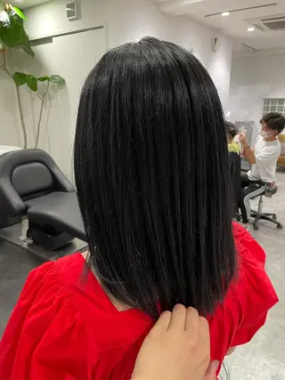 セミロング カラー 京都美容師 塩のヘアスタイル