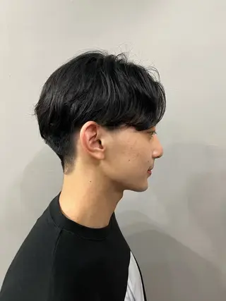 パーマ メンズ ショート/ボブ/透明 感カラー/高橋あみのヘアスタイル