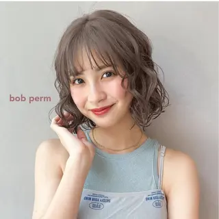 ミディアム カラー ren ボブロブ/ミディアムのヘアスタイル