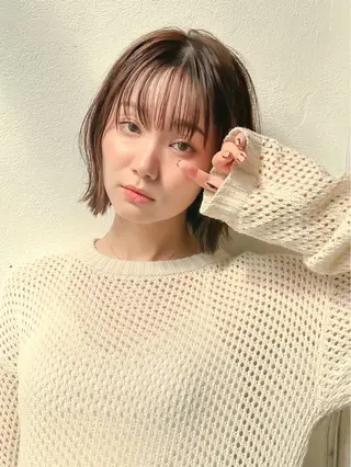 ミディアム ボブ/縮毛矯正 髪質改善/もえるのヘアスタイル