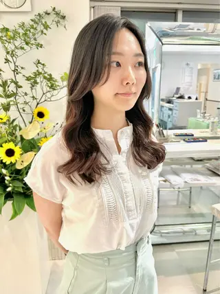 ロング パーマ ZENKO表参道店所属・デジタルパーマ 🌀ボブ　萩原　龍のヘアスタイル