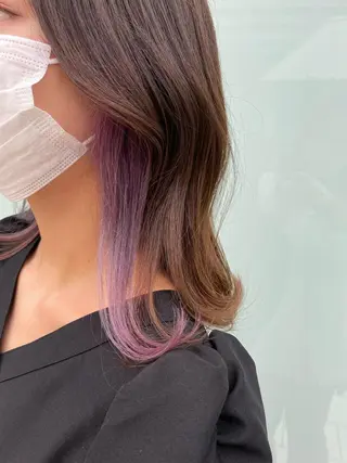 セミロング カラー 原 萌香のヘアスタイル