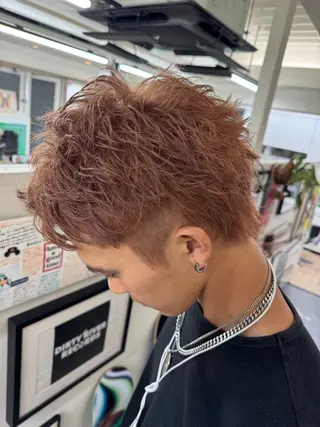 ショート カラー メンズ ハイトーンカラー メンズパーマだいきのヘアスタイル