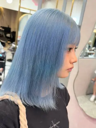 ミディアム カラー ケアブリーチ 韓国レイヤーKYONのヘアスタイル