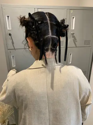 ミディアム ヘアアレンジ ブリーチ/アレンジ 天満/chihiroのヘアスタイル