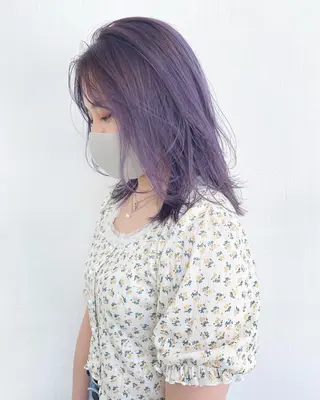 ミディアム カラー パーマ、髪質改善 菊地美月のヘアスタイル