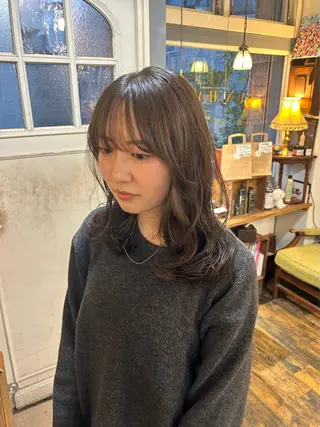 ミディアム カラー 清水千優/パーマ/透 明感カラー/メンズのヘアスタイル