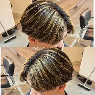 ミディアム カラー メンズ センターパート職人 店長/TSUBASAのヘアスタイル