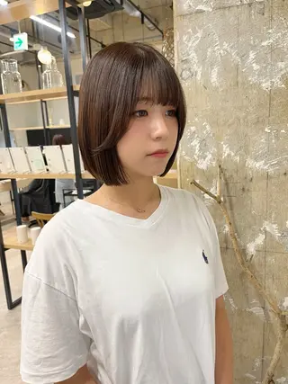 ミディアム ニュアンスパーマ 曲がる縮毛矯正　爲石のヘアスタイル