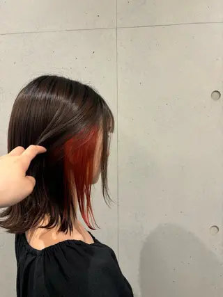 ミディアム カラー カット/暖色カラー/ rikako🌻のヘアスタイル