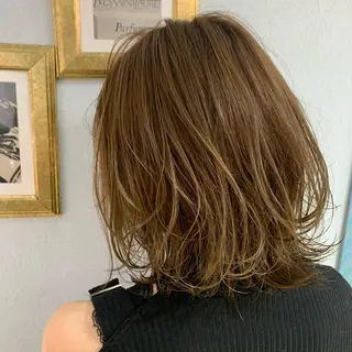 ミディアム カラー パーマ ヘアアレンジ Lond jeloud 名古屋所属・髪質改善 の達人/杉原碧仁のヘアスタイル