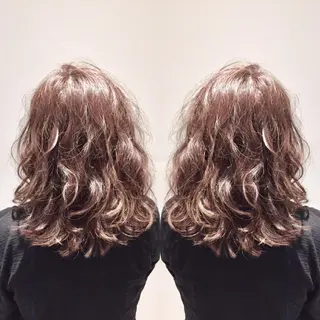ミディアム カラー パーマ ヘアアレンジ tocca所属・毎月通える価格♪ 杉本真基のヘアスタイル