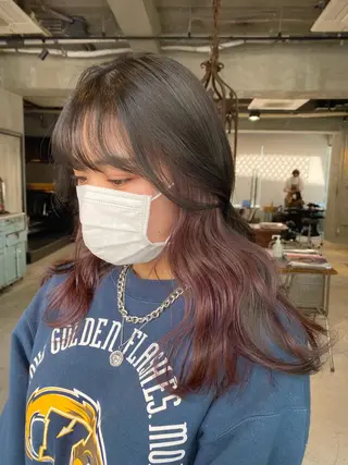 セミロング 韓国レイヤー/透明感 カラー🦋mioのヘアスタイル