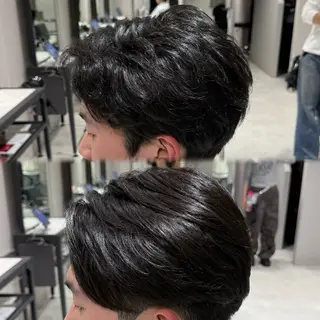 メンズ 曲がる縮毛矯正/毛 流れパーマ/原田海朱のヘアスタイル