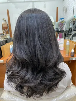 ロング コテ巻き風パーマ 河島恭平のヘアスタイル