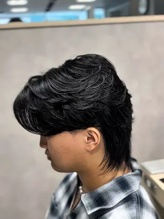 ミディアム パーマ メンズ 🔮メンズ縮毛矯正 毛流れパーマ💎竹永のヘアスタイル