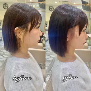 ショート カラー パーマ ヘアアレンジ メンズ キッズ ネイル マツエク・マツパ アイブロウ 《褒められる》 透明感カラー/小嶋のヘアスタイル