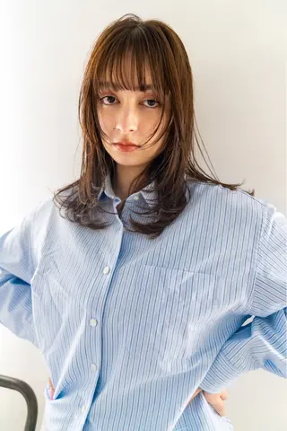 セミロング カラー green ueno所属・ウチダ 🦖✨艶カラーのヘアスタイル